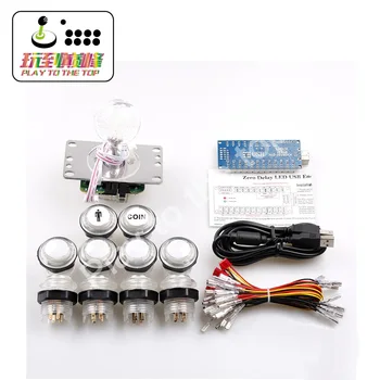 

LED Arcade DIY Parts 1x Zero Delay USB Encoder+1x 8 Way Joystick+10x LED Illuminated Push Buttons for Mame Jamma Arcade Project