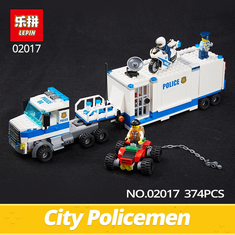 

LEPIN Building Bricks 02017 374Pcs City Policemen Series The Moving Command Car Building Blocks Toy for Kids Gifts 60139