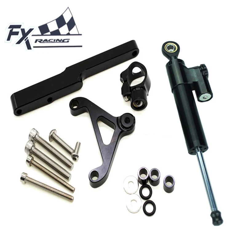 FX Aluminum Motorcycle Steering Stabilizer Damper Mounting Bracket Complete Set For HONDA