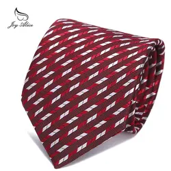 2018 Gravata Slim Tie моды черный, красный диагональной полосой 7,5 см Узкие жаккардовые шелковые галстуки для Для мужчин Свадебная вечеринка жених