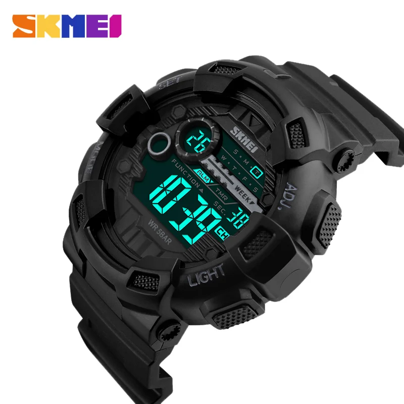 En Ligne SKMEI Hommes Montres Numériques LED Affichage Multiple Time Zone 50 M Étanche Horloge Relogio Masculino Sports de Plein Air Montres 1243