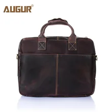 AUGUR 2017 HOT European Style Men Genuine Leather Handbags Large Capacity Designer Crossbody Bags For men Vintage Laptop Bag