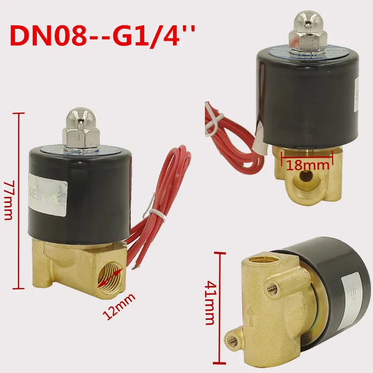 Freeshipping Pneumático Válvula Solenóide Elétrica Água ar Gás Água Dc e 24 V e 12 v Ac e 220 v 2w 06 e 08 e 10 e 15 e 20 e 25 e 32 e 40 e 50 Nc 2 Maneira 5 solenoid valve