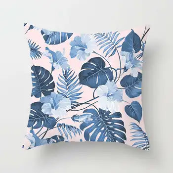 

European style banana leaf Polyester Peachskin decorative pillowcases throw pillow cover square 45*45cm