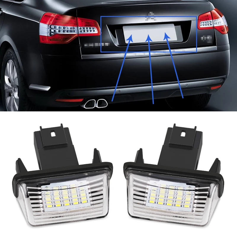 

2pcs 12V 18Led License Plate Light Lamp Bulbs For Peugeot 206 207 306 307 308 406 407 5008 for Citroen C3 C3 Ii C3 C4 C5