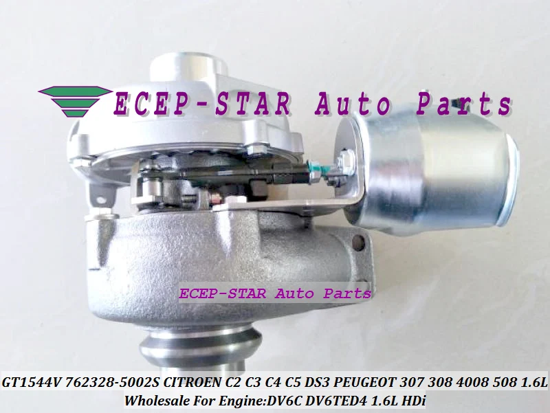 GT1544V 762328 762328-5002S Turbo For CITROEN C2 C3 C4 C5 DS3 For PEUGEOT 307 308 4008 508 DV6C DV6TED4 1.6L HDi Turbocharger (3)