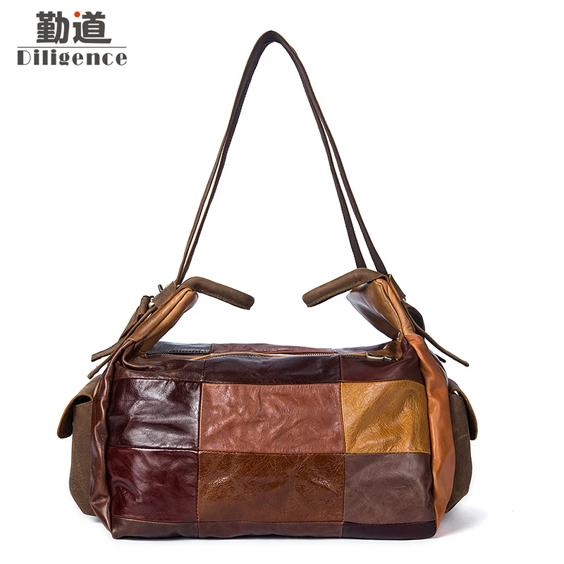 

Genuine Cow Leather Shoulder Bags Fashion Versatile Travel Handbags Large Capacity Business Portable Bags for Men and Women