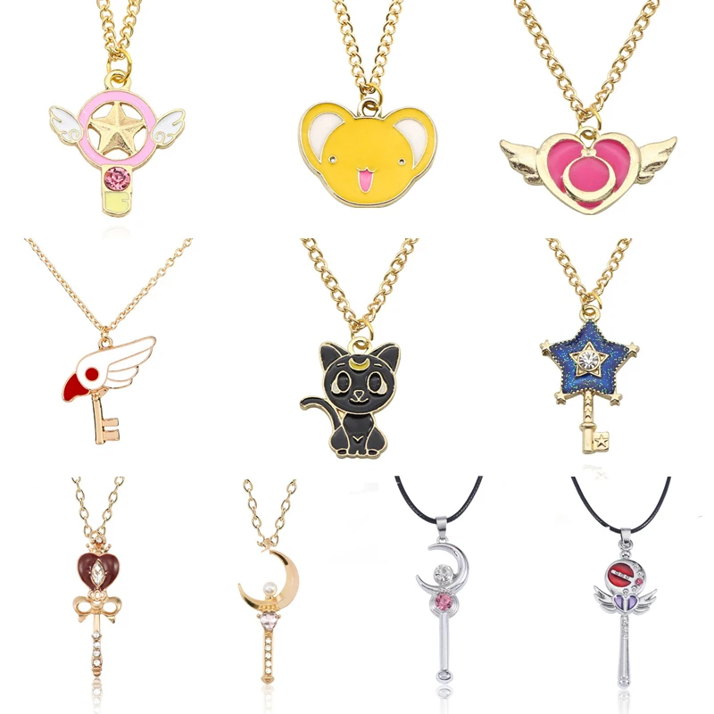 Аниме Cardcaptor Sakura Сейлор Мун ожерелье мультфильм Card Captor сердце палочка Кошка