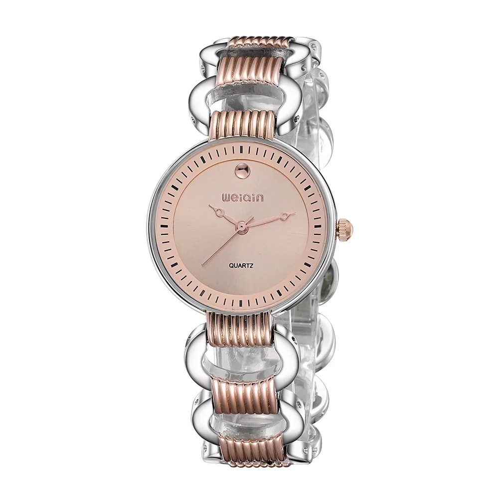 WEIQIN New Brand Hollow Watches Women Rose Gold Analog Quartz Watch Fashion Dress Bracelet Girl Party