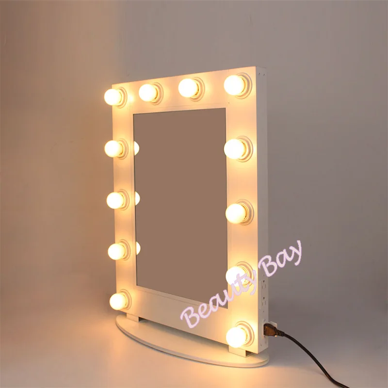 US version Hollywood Aluminum makeup case with lighted mirror, Professional dimmable large size