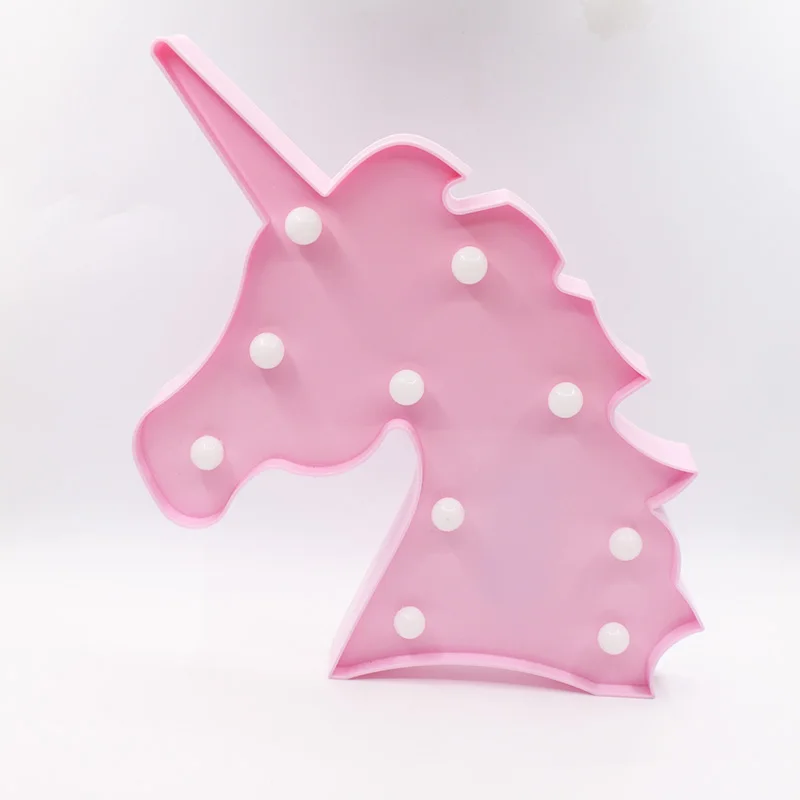 Meaningsfull Hewan Unicorn Kepala Led Malam Lampu Baterai Lampu