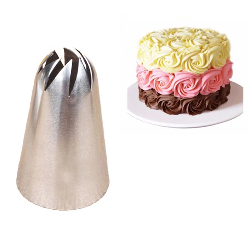

1pcs Large Size Icing Piping Nozzle Cake Cream Decoration Head Bakery Pastry Tips Stainless Steel Cake Decorating Tool