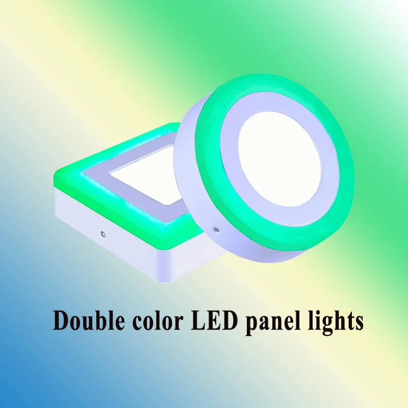 

LED downlight ceiling lamp white and green Lamp housing ceiling double colors panel light piecewise light changing 110V-240V