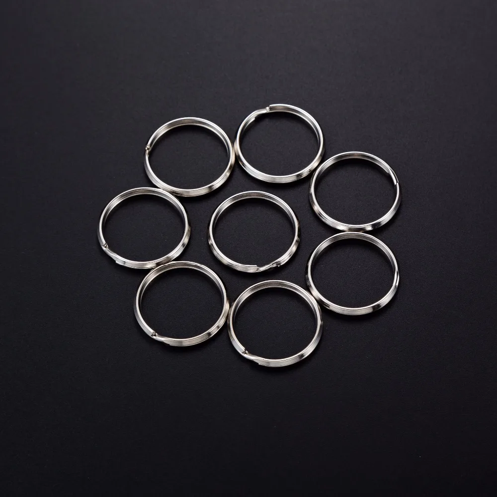 

20pcs/lot Wholesale Silver Split Rings 25mm 28mm 30mm Large Round Circel Blank Key RIngs Connectors for DIY Keychain Making