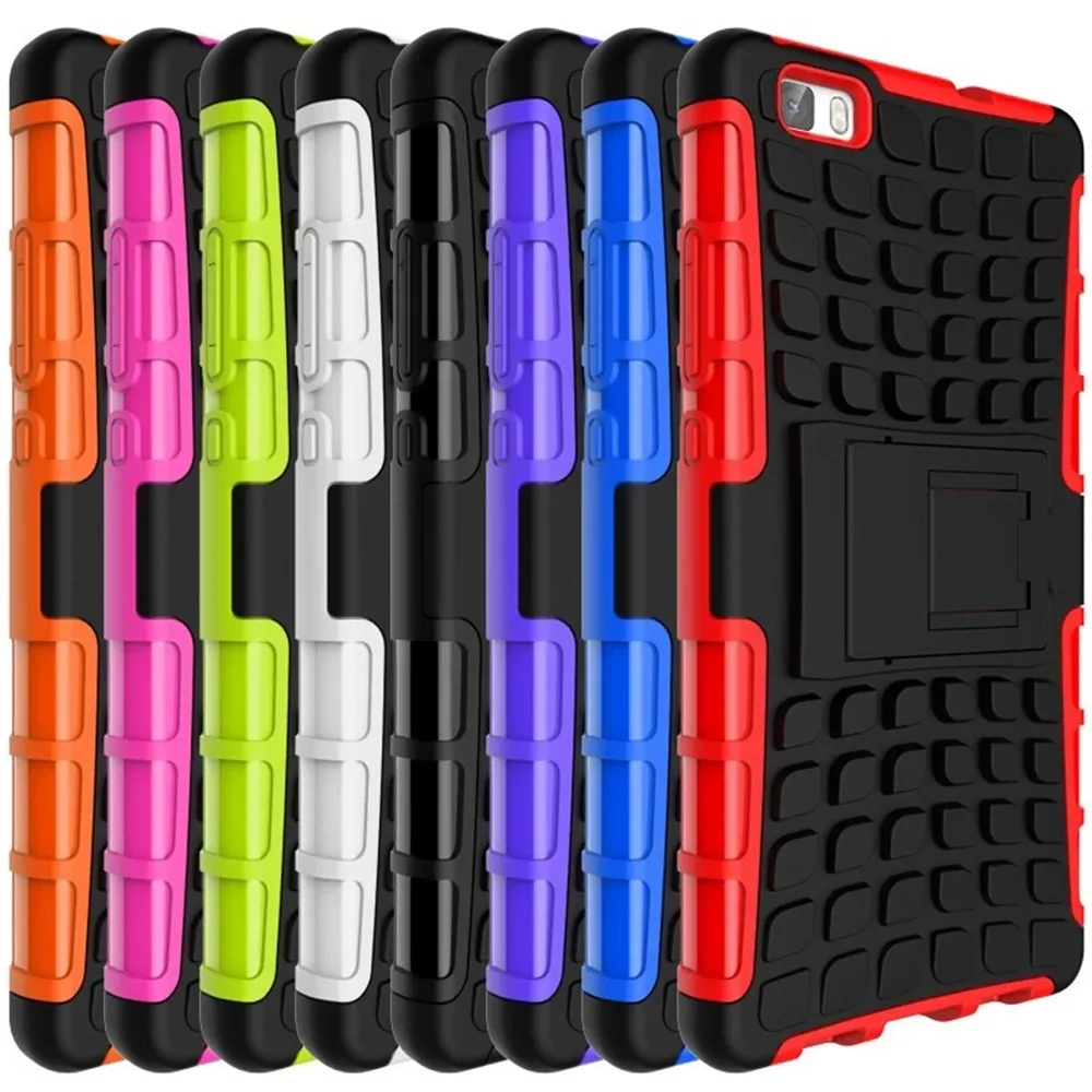 

Heavy Duty Rugged Armor Case Kickstand Cover For Huawei P8 lite ALE-L04 ALE-L21 Hybrid Defend Case