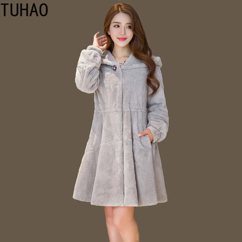 

TUHAO 2018 Winter Office Lady Casual Furry Faux Fur Coats Women Fake Fur Coat Female Coat Solid Fur Warm Overcoat Jacket