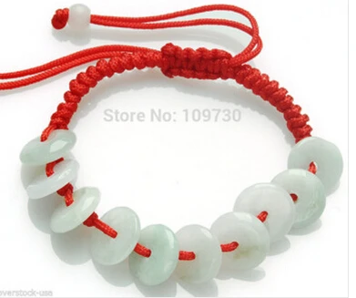 

hot sell909234 DOWN PRICE 100% Natural A Grade Jade /Jadeite Safety Circle knitted Bracelet