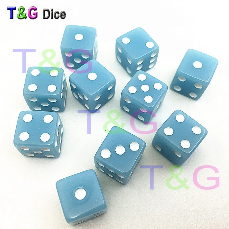 10PCS 12MM High Quality Dice Marbled Transparent Solid Glitter effect in square corners Plastic cube d6 Gambling