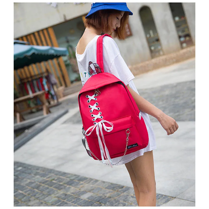 

Female women canvas backpack preppy style school Lady girl student school laptop bag mochila bolsas WBC1005