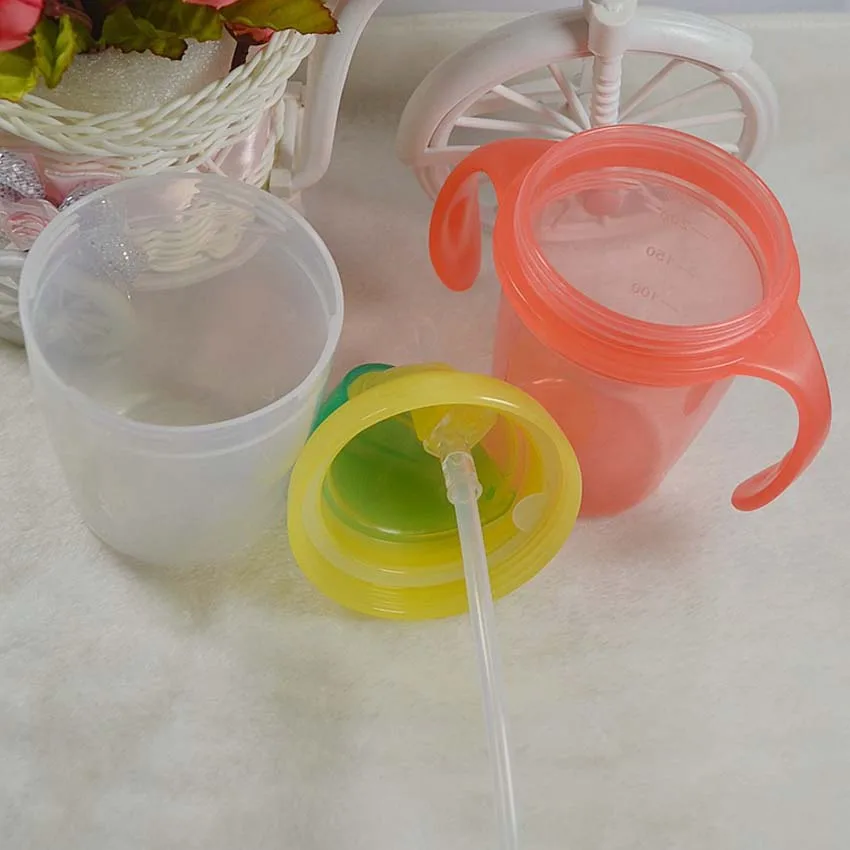 Новорожденный ребенок бутылки для питьевой воды нежные детские обучение чашки бутылочка для кормления 5 цветов двойной Слои теплая чашке