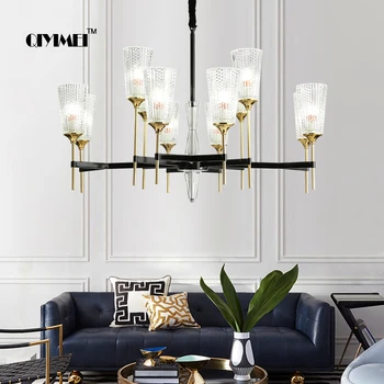 

American style pendant light bedroom for 20-30square meters glass lampshade led E14 hanglamp led lamp