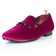 Harpelunde Men Brand Shoes Buckle Strap Flat Shoes Burgundy Loafers Size 7-14