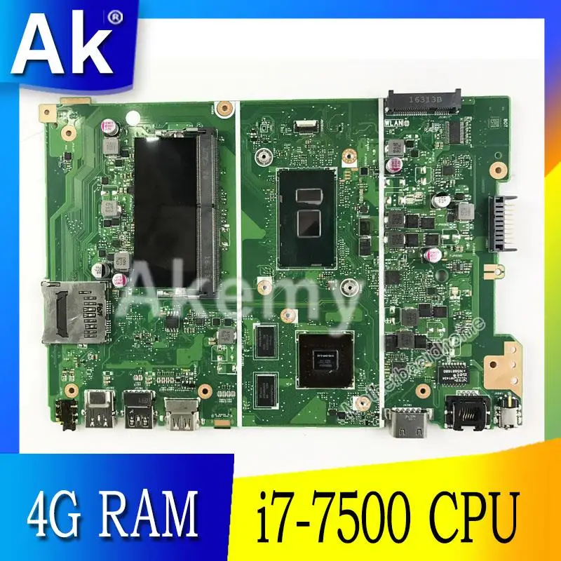 AK X441UV материнская плата с 4G ram i7-7500 для ASUS X441UV X441U F441U A441U X441UR материнская плата для ноутбука тест ОК