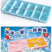 200 шт/партия, 12 квадратных отверстий, Силиконовый поднос для льда для дома, кухни/баров, самодельный лед, крем, замороженный шар, пресс формы, чехол