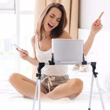 

301-S Universal Aluminium Alloy Foldable Tablet Support Cell Phone Stand Holder Adjustable Bracket Floor Desk Tripod