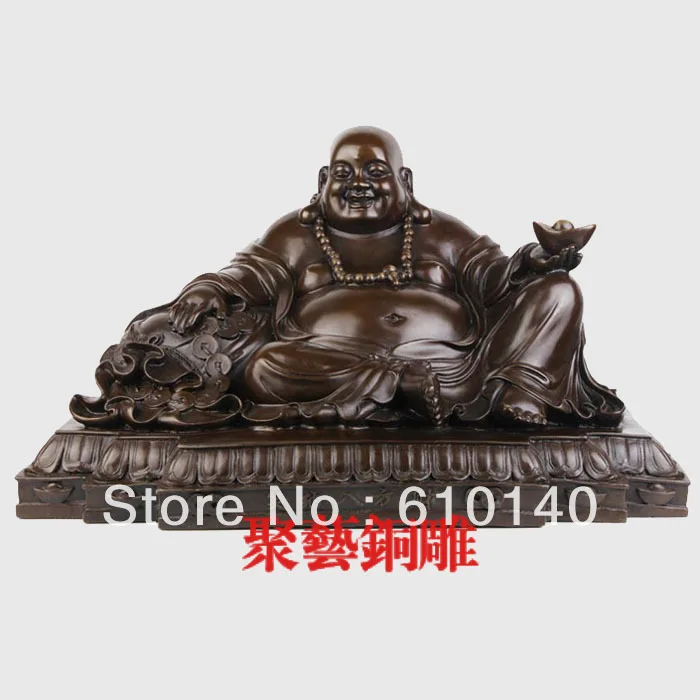 

Bronze statue copper maitreya decoration extra large laughing buddha happo lucky home decoration