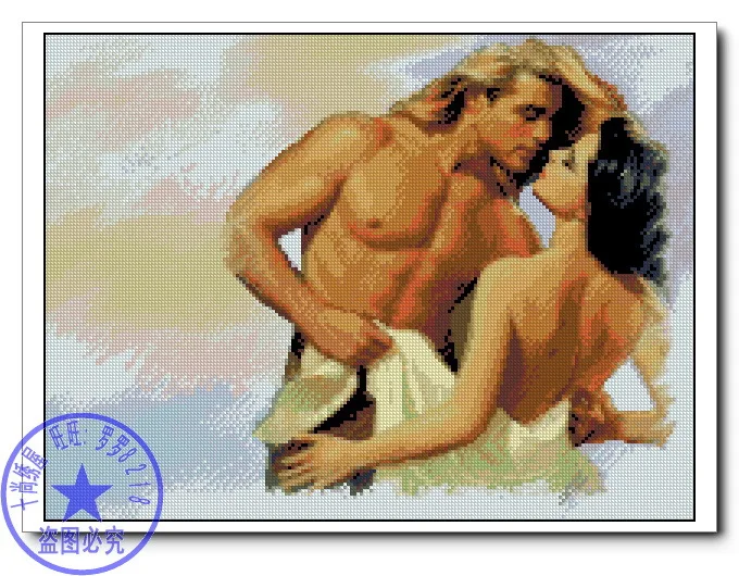 CS-963 cross stitch kit lover kiss kissing lover couple love forever.jpg