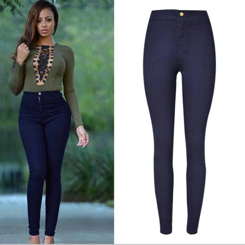 Spring Fashion Women Clothing Denim Jeans Pants High Waist