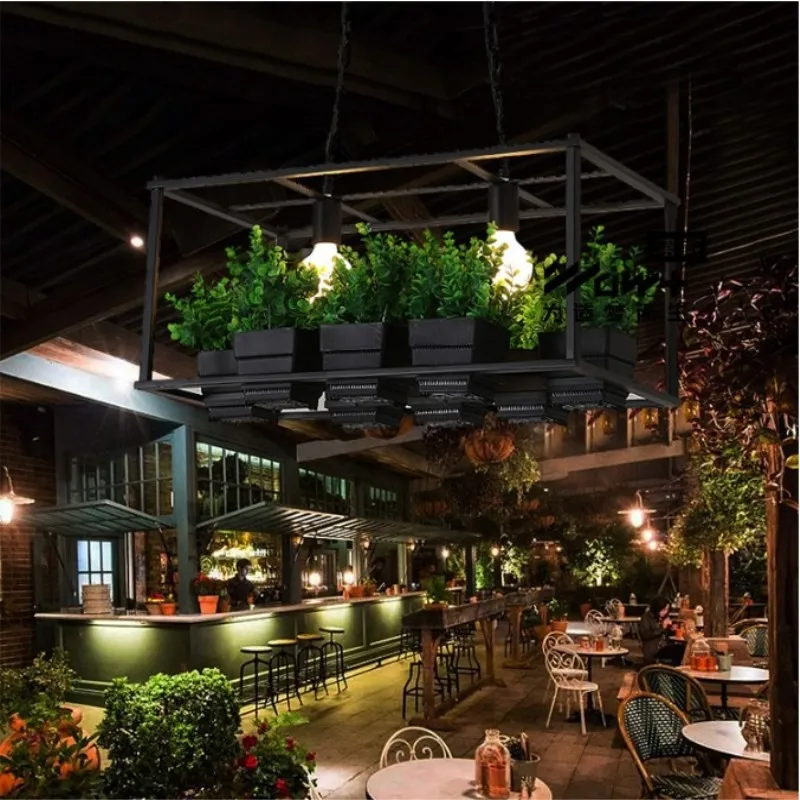Günstige Landschaft Stil Anlage Anhänger Licht Industrielle Antique Schmiedeeisen Beleuchtung Dekorative Küche Restaurant Hotel Decke Lampe