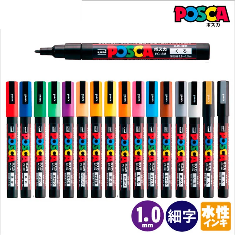 Mitsubishi Uni Posca PC 3M Paint Marker Fine Tip 0.9mm 1.3mm|Маркеры для рисования| |
