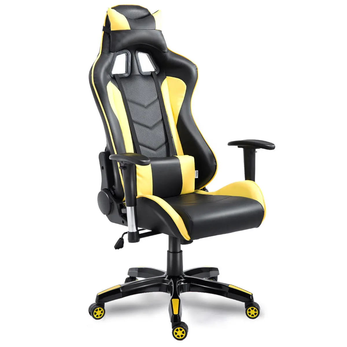  Costway High Back Executive Racing Reclining Gaming Chair Swivel PU Leather Office Chair
