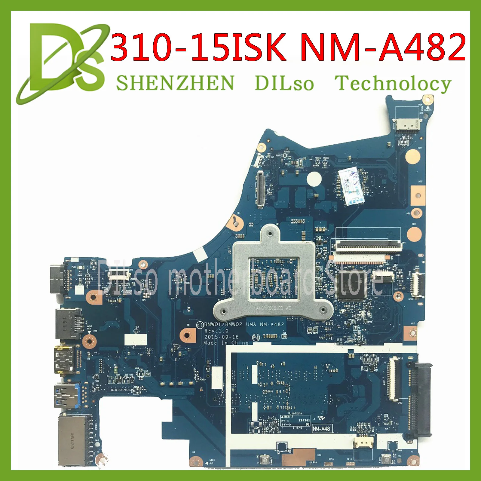 KEFU UMA NM-A482 اللوحة لينوفو Ideapad 300-15ISK 310-15 اللوحة المحمول SR2EX 4405U CPU DDR3L اختبار 100% الأصلي
