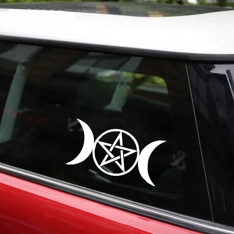 Anycuros Тройная Лунная богиня Wicca Пентакль мультфильм наклейки 15 см * 7 6 см|Наклейки