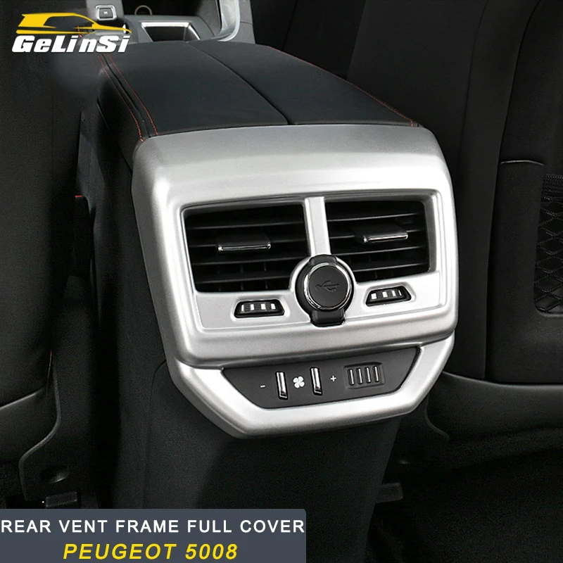 

GELINSI rear vent frame cover trim Sticker Cover Interior Accessories For peugeot 5008 Auto Car-styling