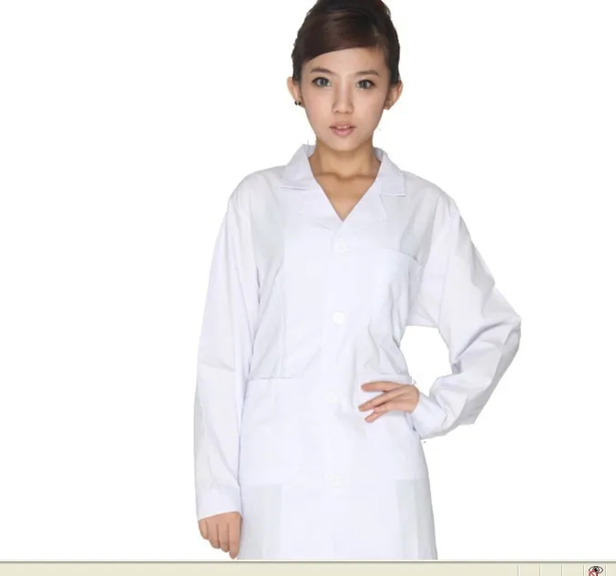 Medical White Coat Clothing Physician Services Uniform Nurse Clothing Long-sleeve Polyester Protect Cloth