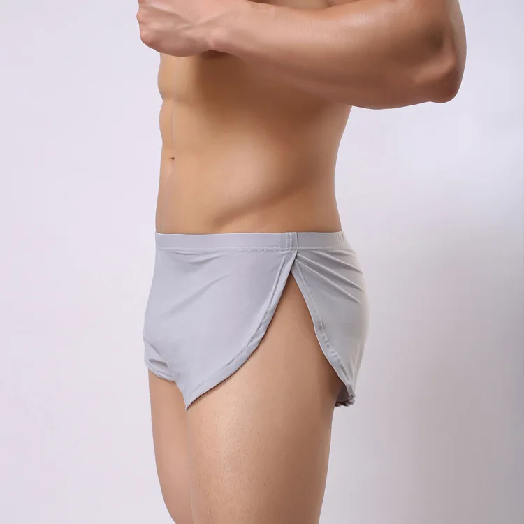 3PCS/LOT Men's Arrow Boxers 80% Polyamid 20% Elastine Sexy Underwear Soft Silk Home Loose Boxer Black/White/Gray/Coffee S M L XL 4