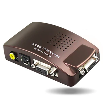 

AV BNC to VGA Video Converter BNC S-video Input to VGA Analog Signal Switch Adapter Box For DVD STB Camera Monitor TV Displayer