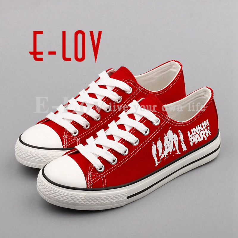 

E-LOV Fashion Design Women Girls Casual Canvas Shoes Punk Street Style Graffiti Women Shoes Girls chaussures