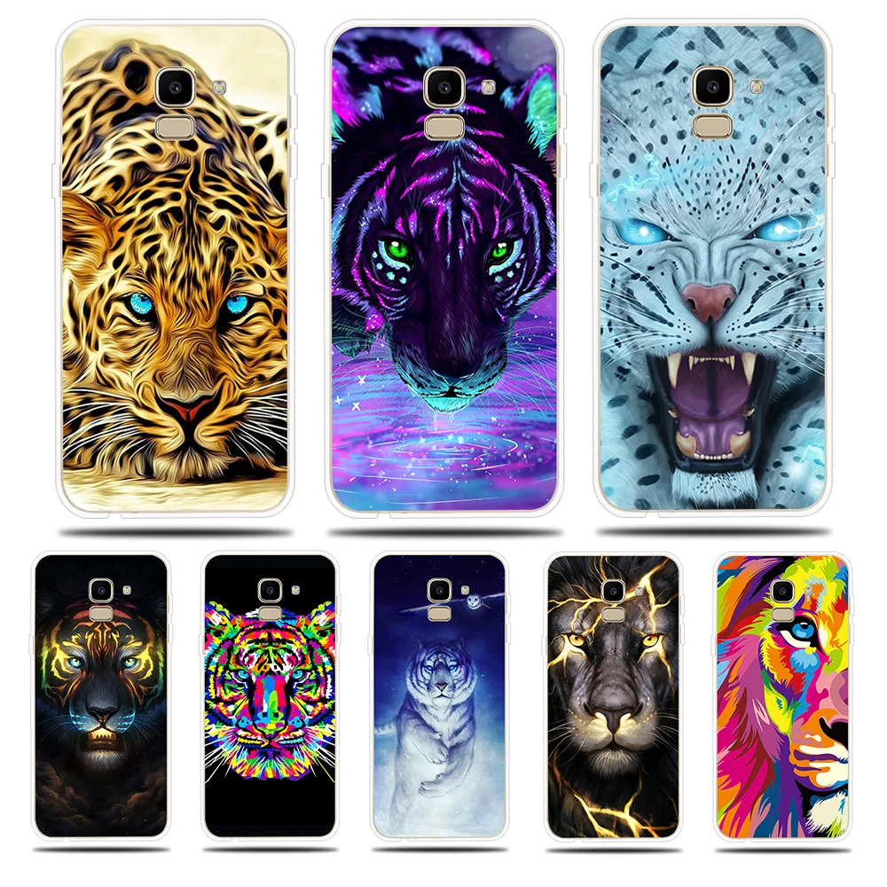 Силиконовый чехол Cheetah Tiger Lion для Samsung Galaxy J1 Mini J2 Pro J3 J5 J7 Prime 2017 2016 2015 J4 J6 J8 2018 мягкий |