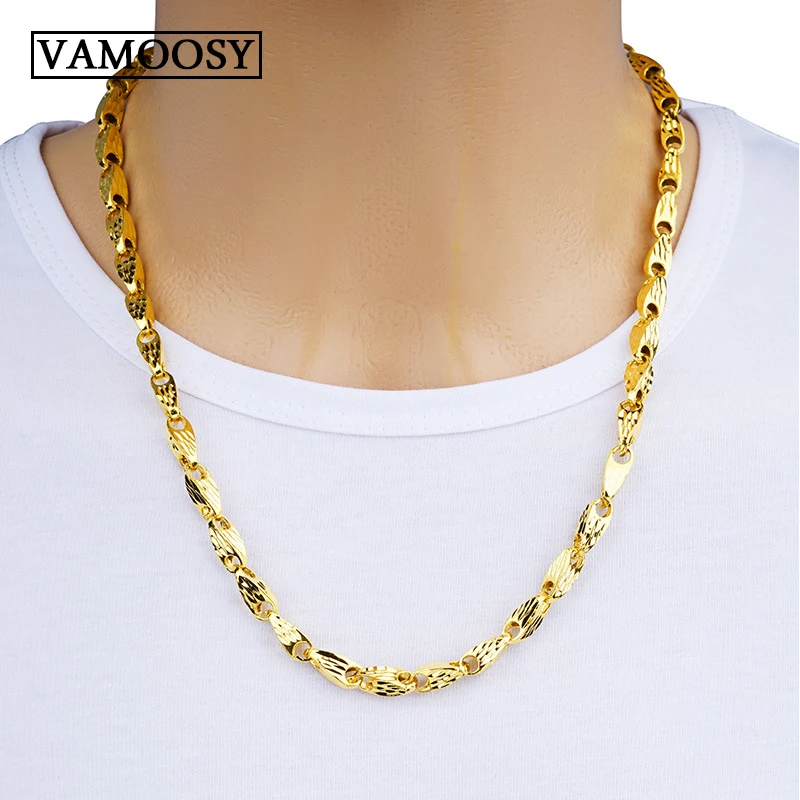 Pebish Electricista Ingenioso Collares reales para hombres, diseño de semillas de melón 100%, cadena de  eslabones curvos huecos de oro de 24K, collar de joyería fina 2018, envío  gratis|Collares de cadena| - AliExpress