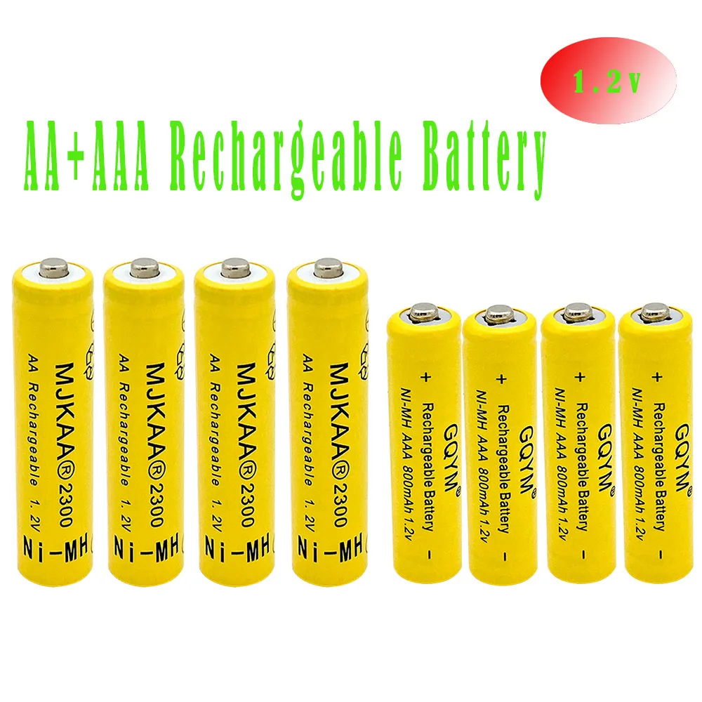8 шт. 1 2 в Ni MH AA AAA аккумуляторная батарея 2A 2300 mAh 3A 800 нейтральная батарейки