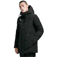 Длинная зимняя куртка мужская однотонная Толстая теплая ветрозащитная парка с капюшоном Мужские Зимние Пальто Повседневная тонкая ветровка Мужское пальто