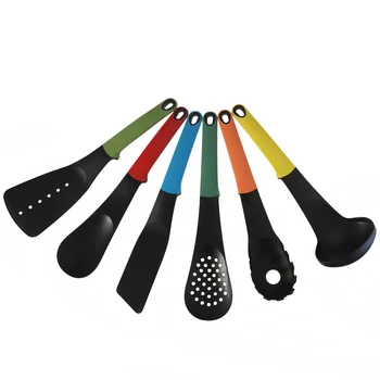 

5pcs/set Non-stick Heat Resistant Nylon Soup Ladle Spoon Spatula Spaghetti Server Rice Paddle Kitchen Utensil Set (Random Color)