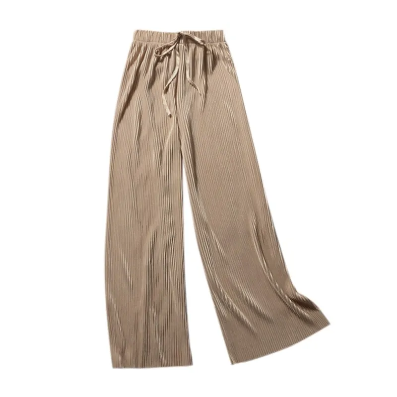 

2019 cargo pants women New Style Concise Casual All-match Solid Color Long Style Loose Lace-up Pants