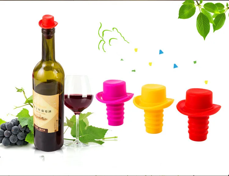 

1PC Multi Color Silicone Wine Stopper Bottle Insert Plug Wine Cork Preservation Wine Champagne Stoppers Kitchen Bar Tools LB 273