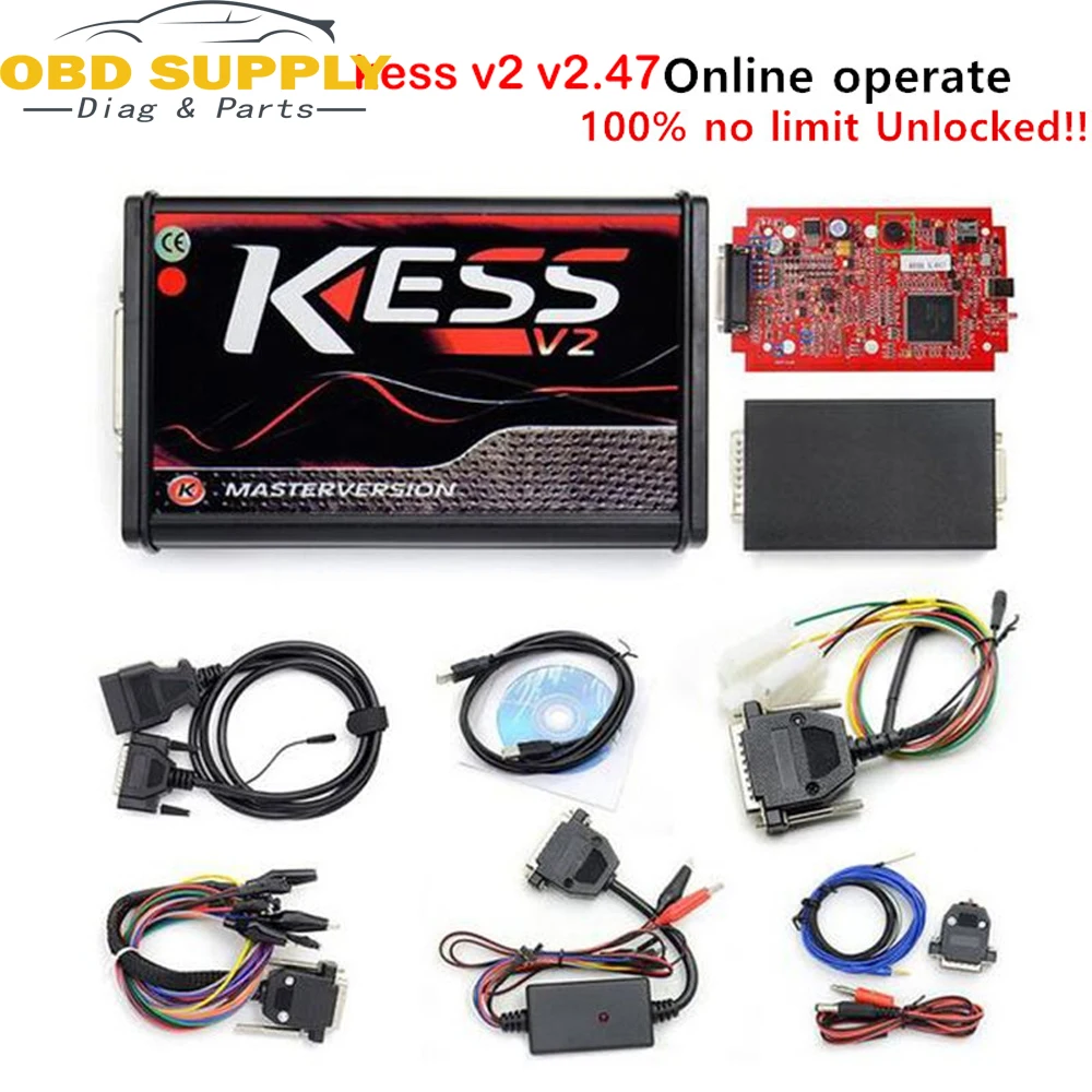 

OBD2 Manager Tuning Kit K-TAG 7.020 V2.47 ECU Programmer EU Red PCB KESS V5.017 KESS V2 5.017 No Token KTAG V7.020